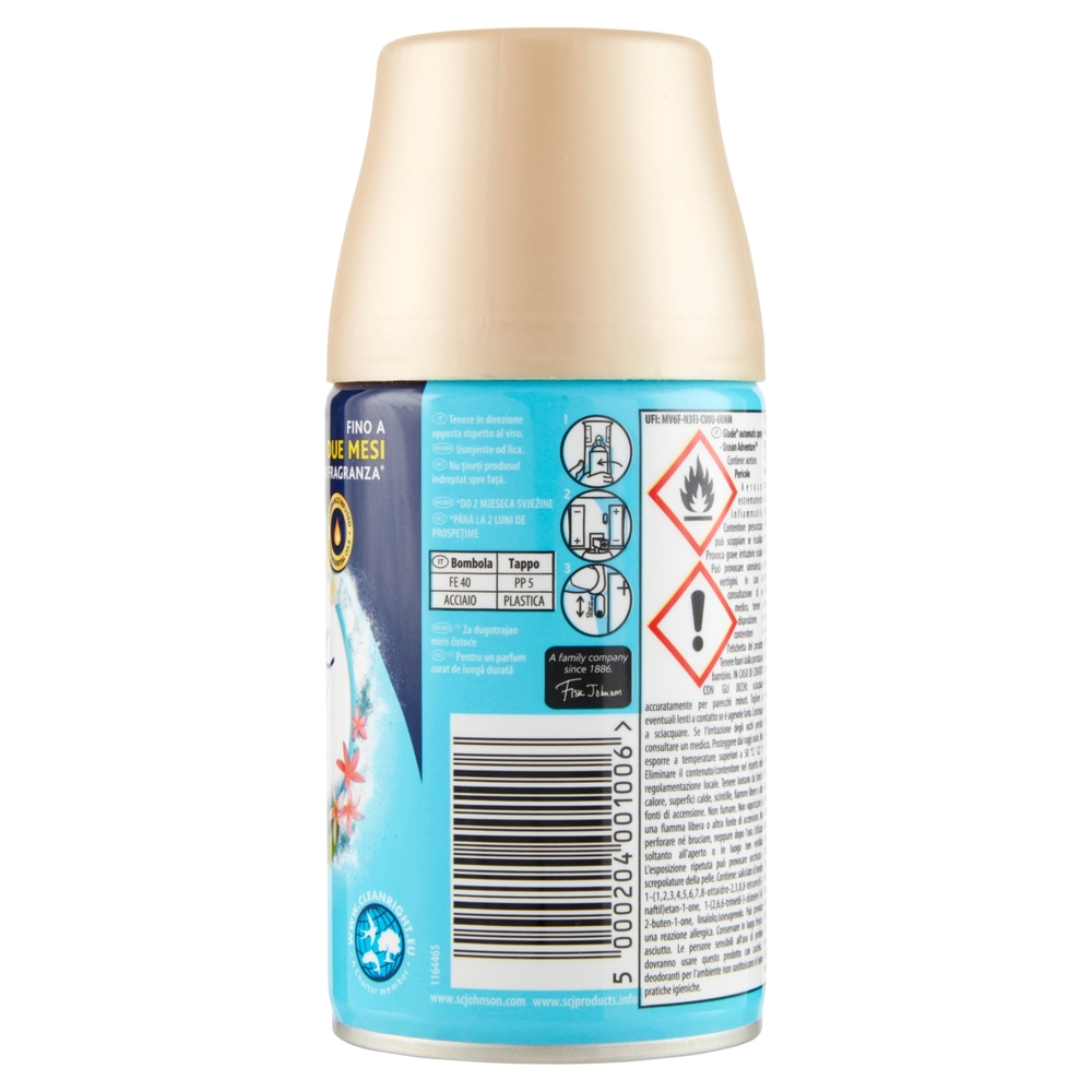 Glade Automatic Spray Ricarica, Profumatore per Ambienti, Fragranza Ocean Adventure 269ml